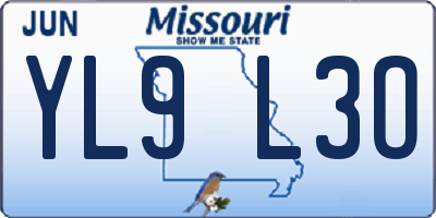 MO license plate YL9L3O
