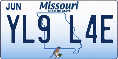 MO license plate YL9L4E