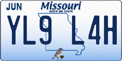 MO license plate YL9L4H