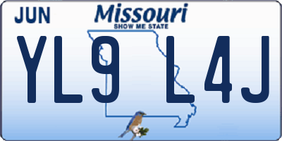 MO license plate YL9L4J