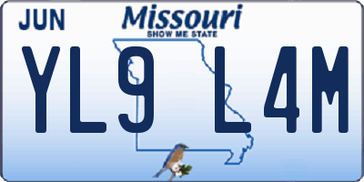 MO license plate YL9L4M