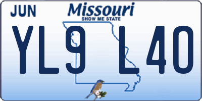 MO license plate YL9L4O