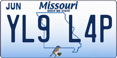 MO license plate YL9L4P