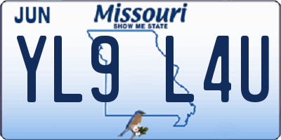 MO license plate YL9L4U
