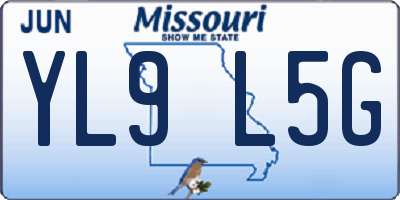 MO license plate YL9L5G
