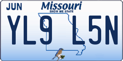 MO license plate YL9L5N