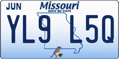 MO license plate YL9L5Q