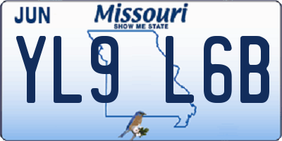 MO license plate YL9L6B