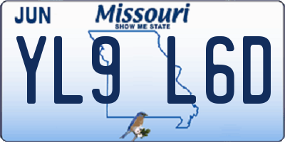 MO license plate YL9L6D