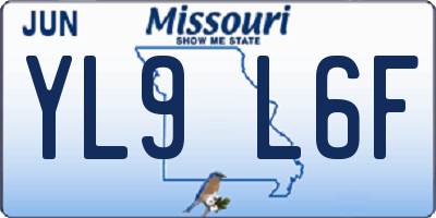 MO license plate YL9L6F