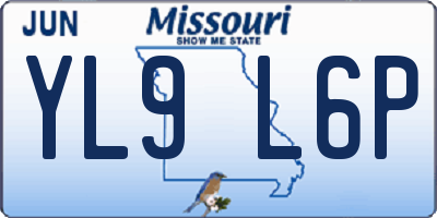 MO license plate YL9L6P