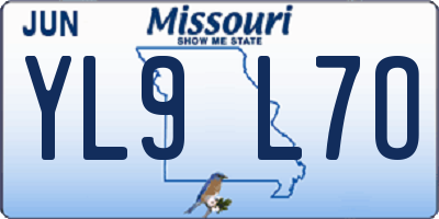MO license plate YL9L7O