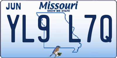 MO license plate YL9L7Q