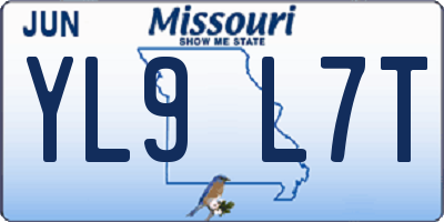 MO license plate YL9L7T