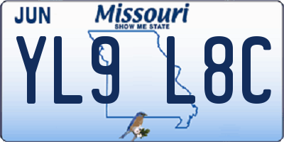 MO license plate YL9L8C