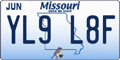 MO license plate YL9L8F