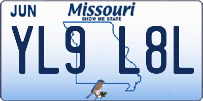 MO license plate YL9L8L