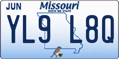 MO license plate YL9L8Q