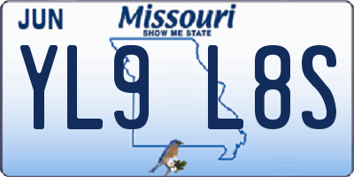 MO license plate YL9L8S