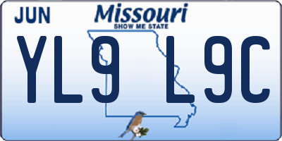 MO license plate YL9L9C