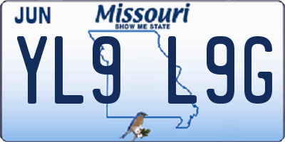 MO license plate YL9L9G