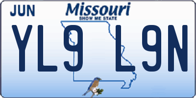 MO license plate YL9L9N