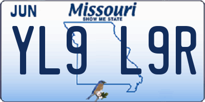 MO license plate YL9L9R