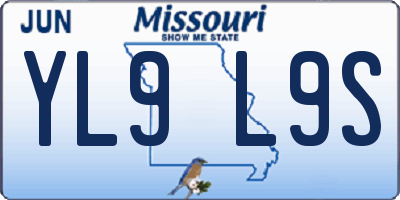 MO license plate YL9L9S