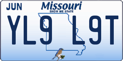 MO license plate YL9L9T