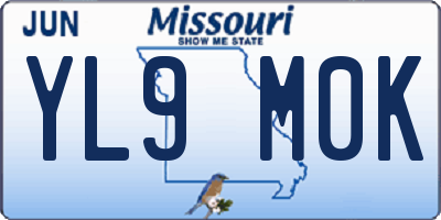 MO license plate YL9M0K