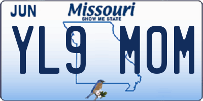 MO license plate YL9M0M