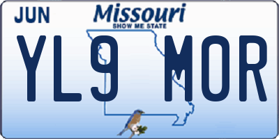 MO license plate YL9M0R