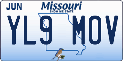 MO license plate YL9M0V