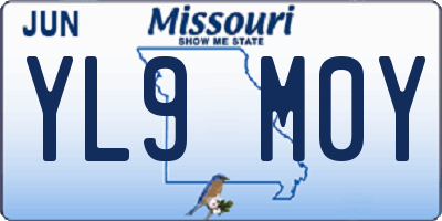 MO license plate YL9M0Y