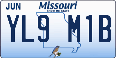 MO license plate YL9M1B