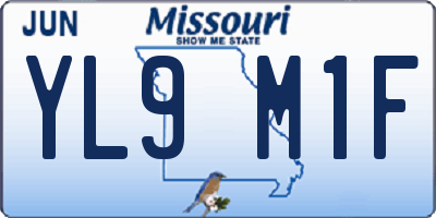 MO license plate YL9M1F