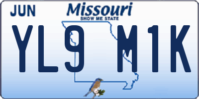 MO license plate YL9M1K