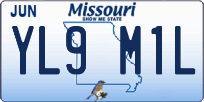 MO license plate YL9M1L