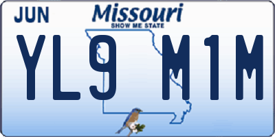 MO license plate YL9M1M