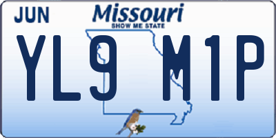 MO license plate YL9M1P