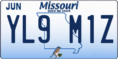 MO license plate YL9M1Z