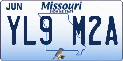 MO license plate YL9M2A