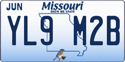 MO license plate YL9M2B