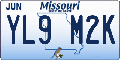MO license plate YL9M2K