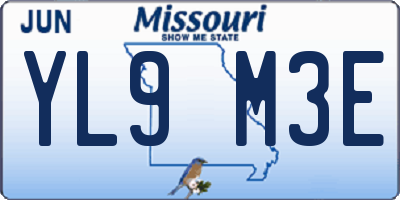 MO license plate YL9M3E
