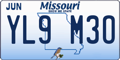 MO license plate YL9M3O