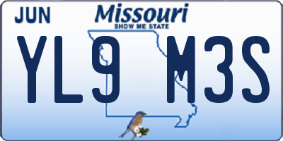 MO license plate YL9M3S