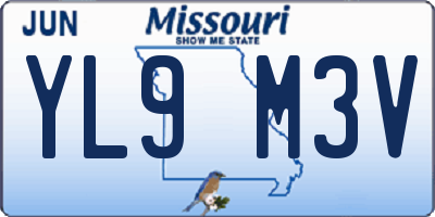 MO license plate YL9M3V