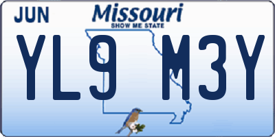 MO license plate YL9M3Y
