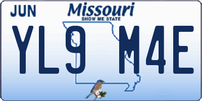MO license plate YL9M4E
